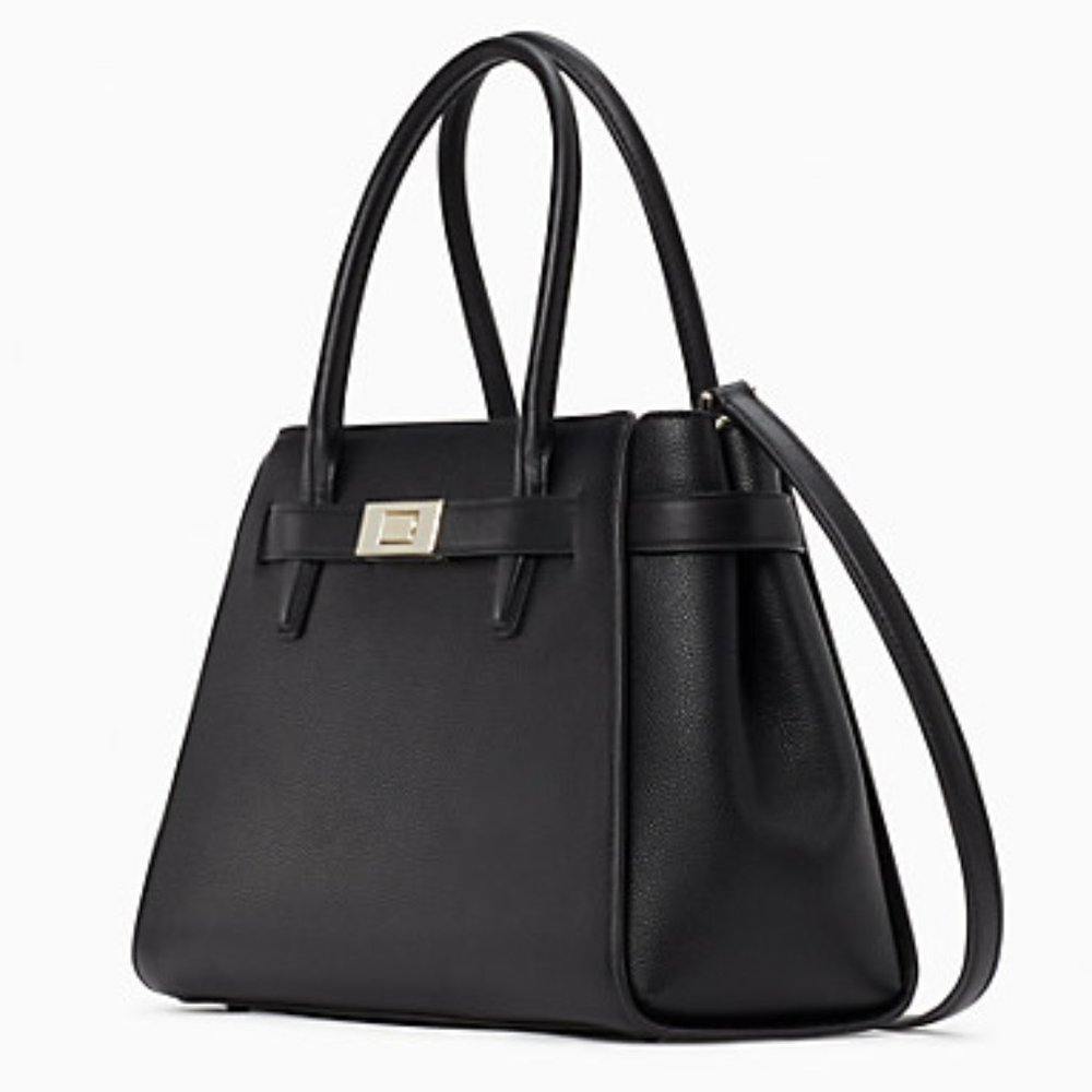 Kate Spade Lucia Medium Satchel Black - Picture 3 of 16
